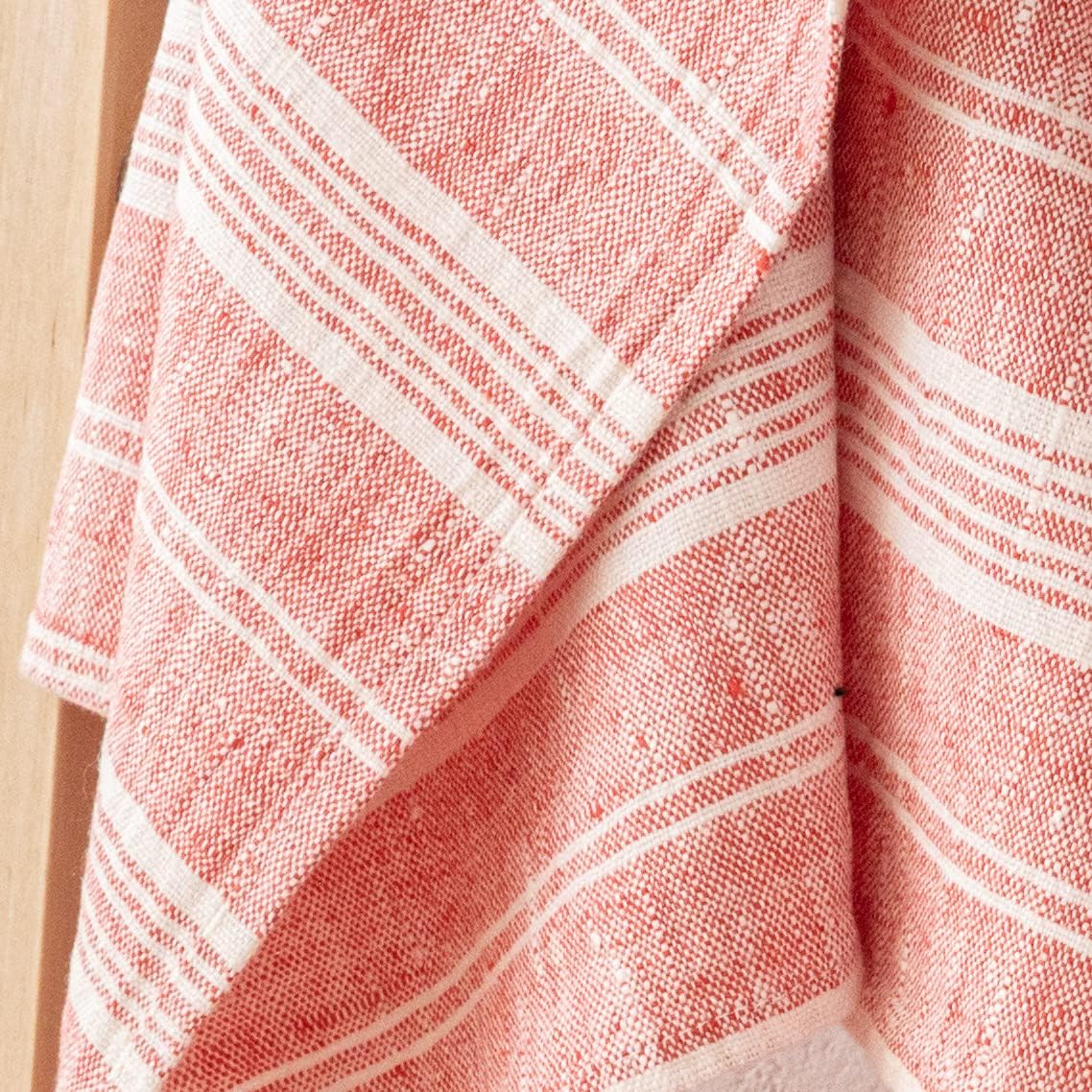 LinenMe Red Multistripe Bath Towel Set