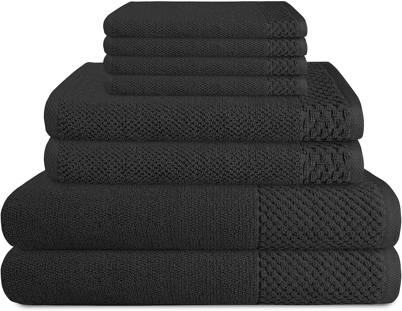 AR LINENS 100 Cotton Gray Towel Set of 8 1