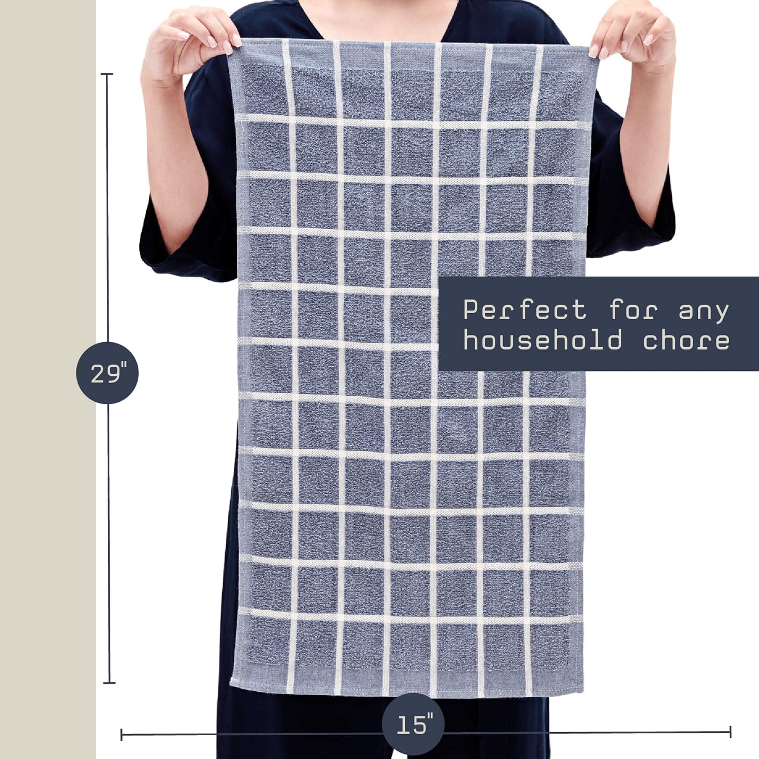 MEEMA Kitchen Towel Set - 6 Pack Super Absorbent Dish Towels