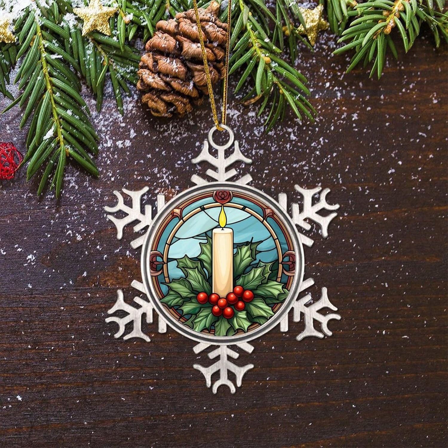 Zyadsinoudor 3 Inch Metal Snowflake Hanging Ornament 1