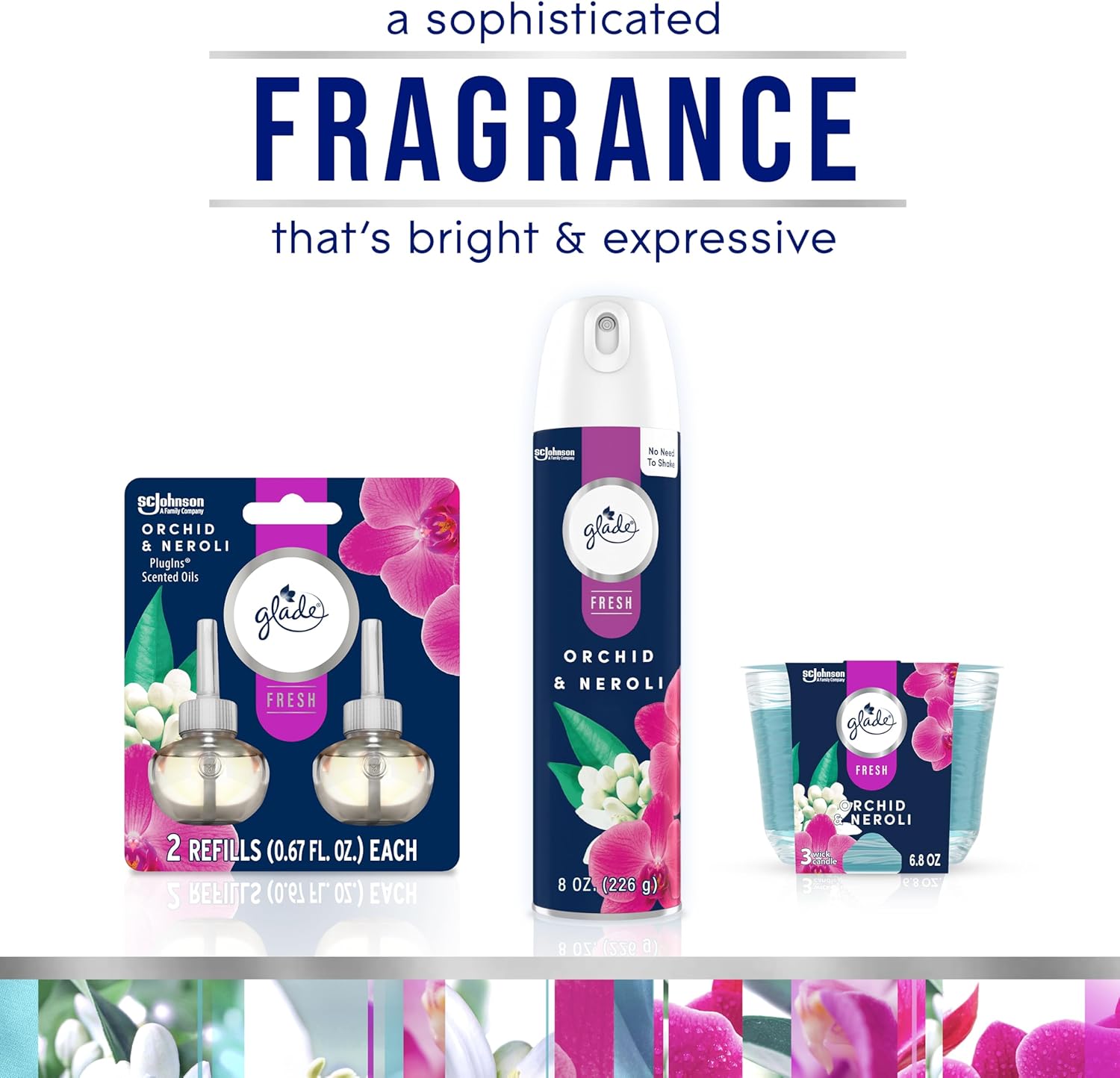 Glade Orchid Neroli Scented Candle 3 Wick 68 Oz 3 Count