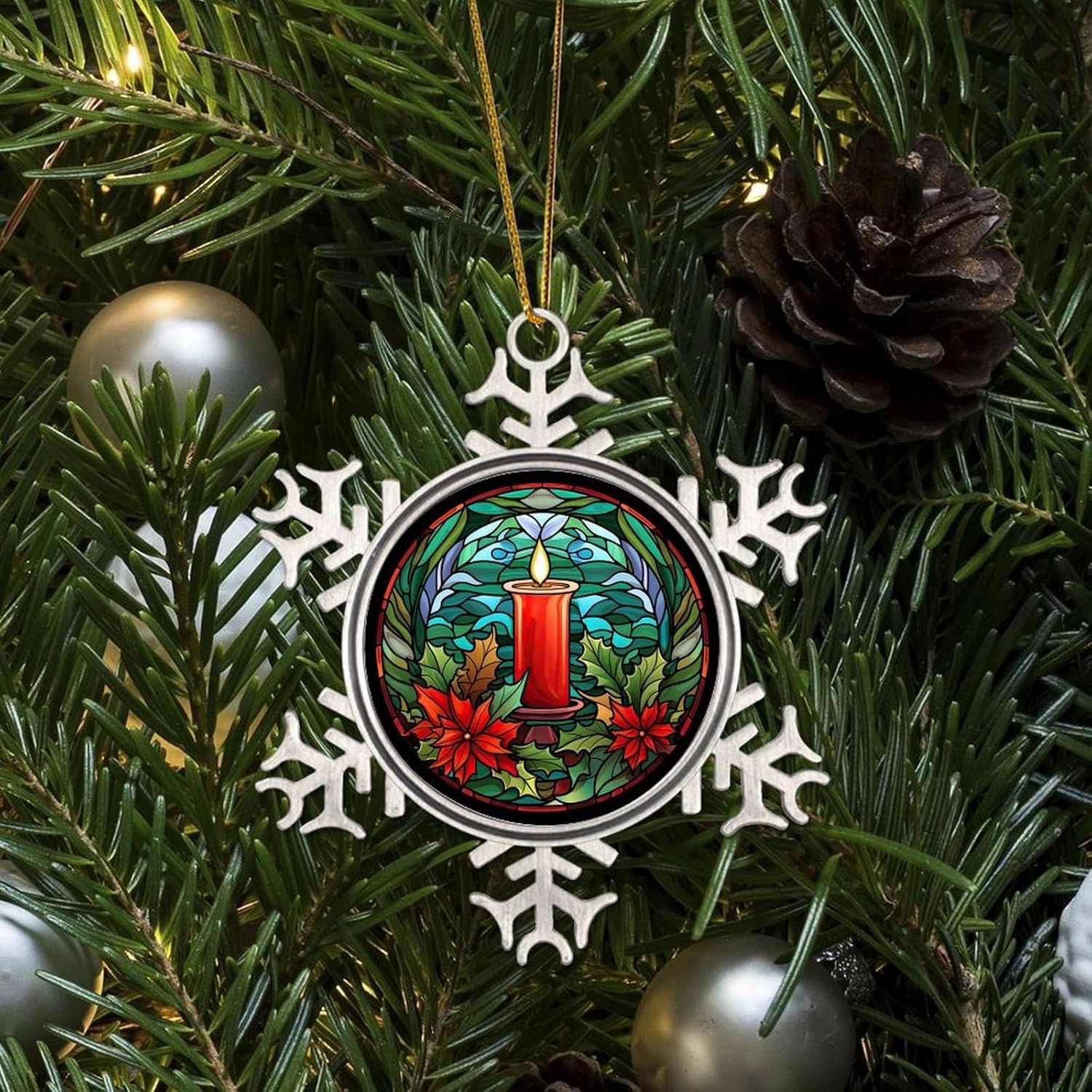 Zyadsinoudor 3 Inch Hanging Snowflake Christmas Ornament 1