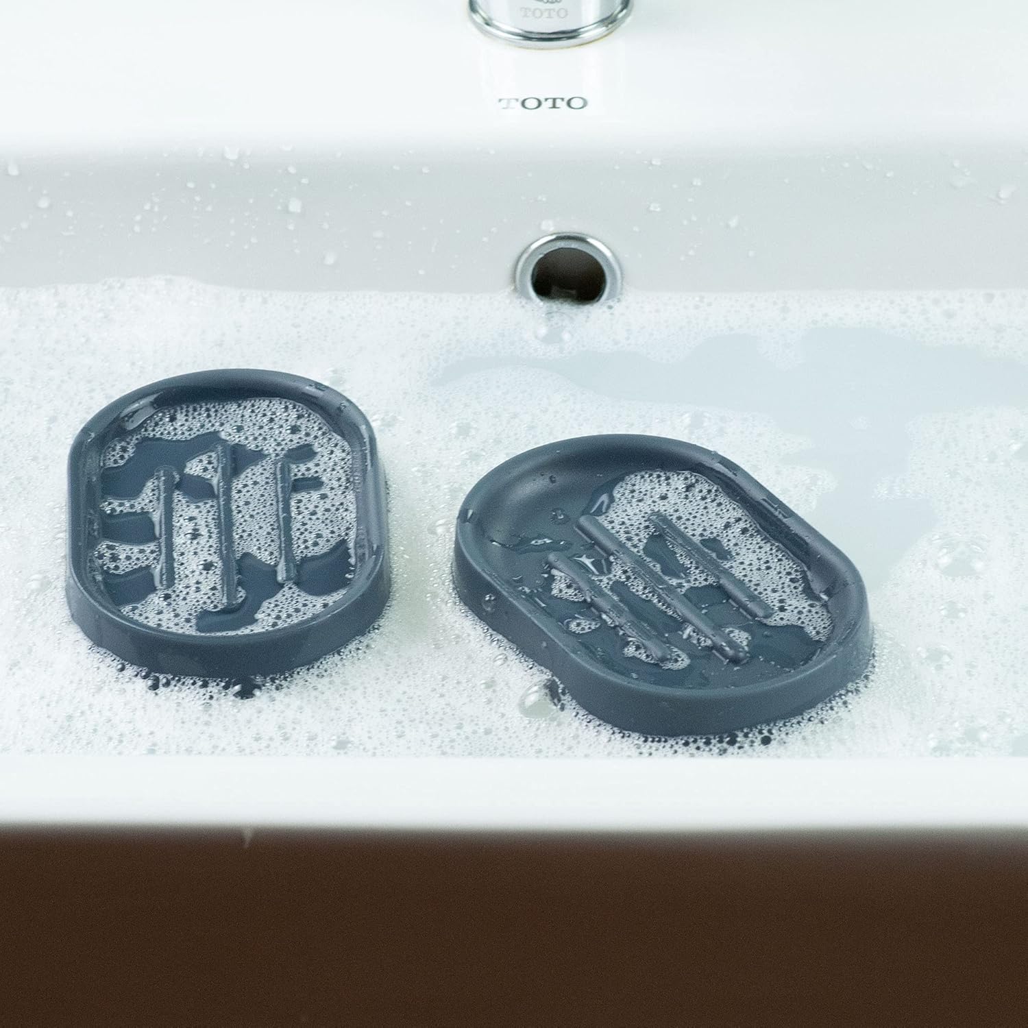 YOSXICC Soap Dishes 2PCS Dark Gray