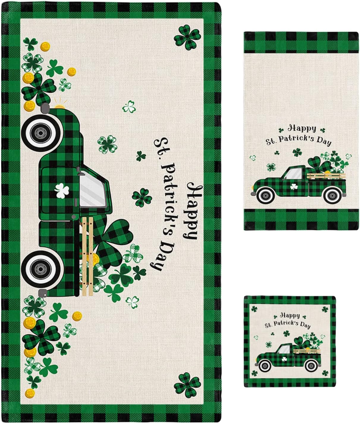 ZOE GARDEN St Patricks Plaid Towel Set 1