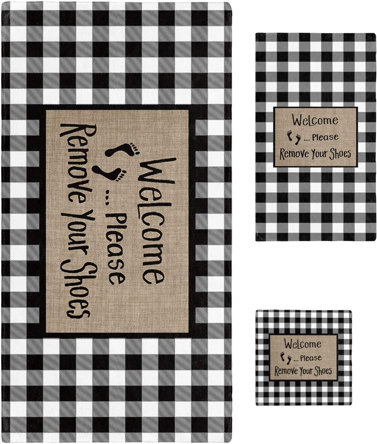 Funny Word Linen Texture Towel Set for Bathroom