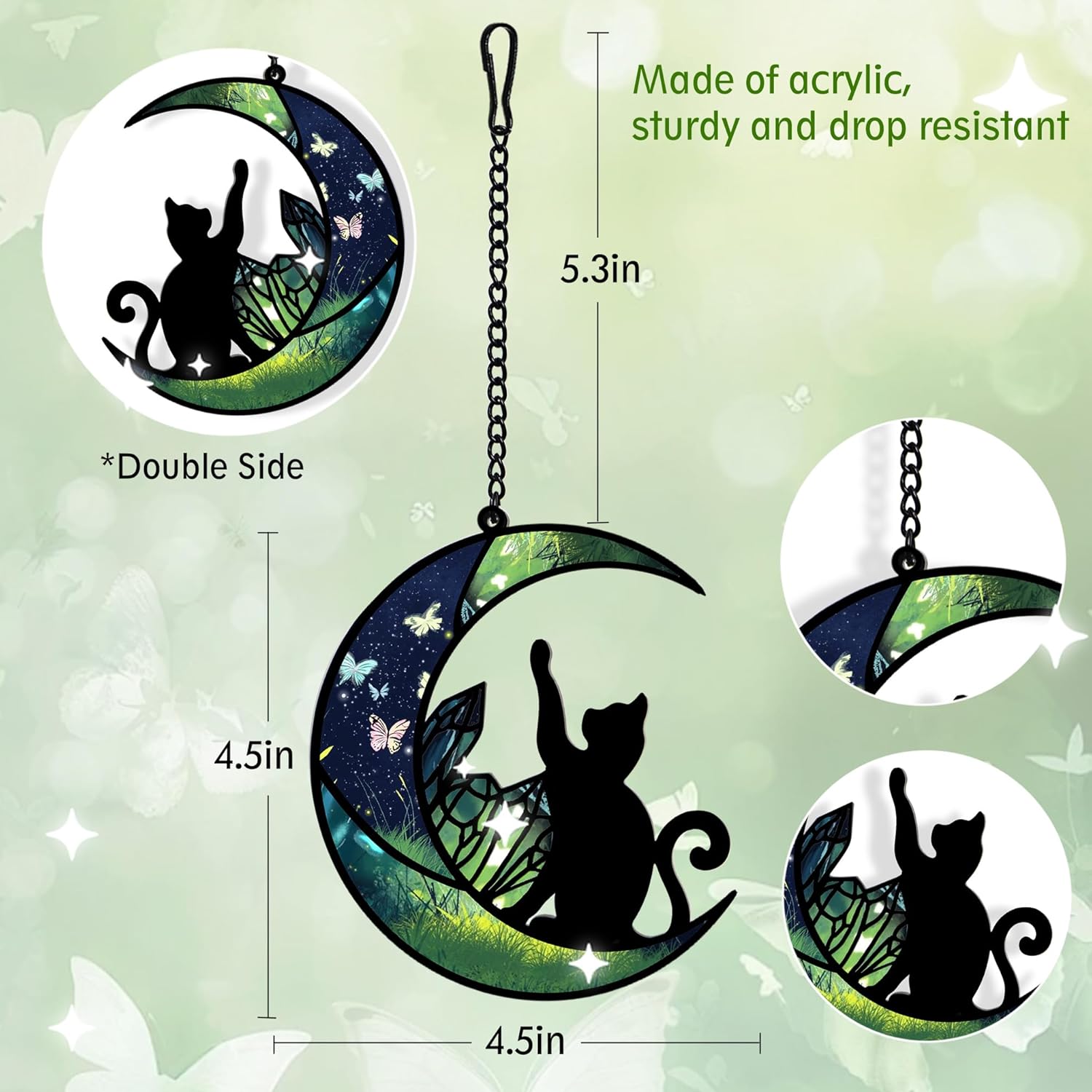 Cute Black Cat Hanging Decor Acrylic Gift for Women