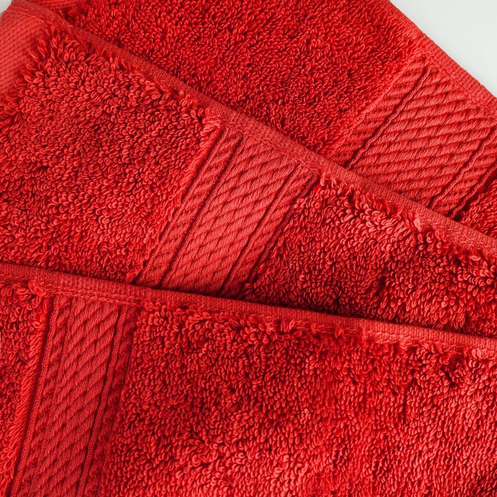 Superior Egyptian Cotton 3-Piece Towel Set in Red