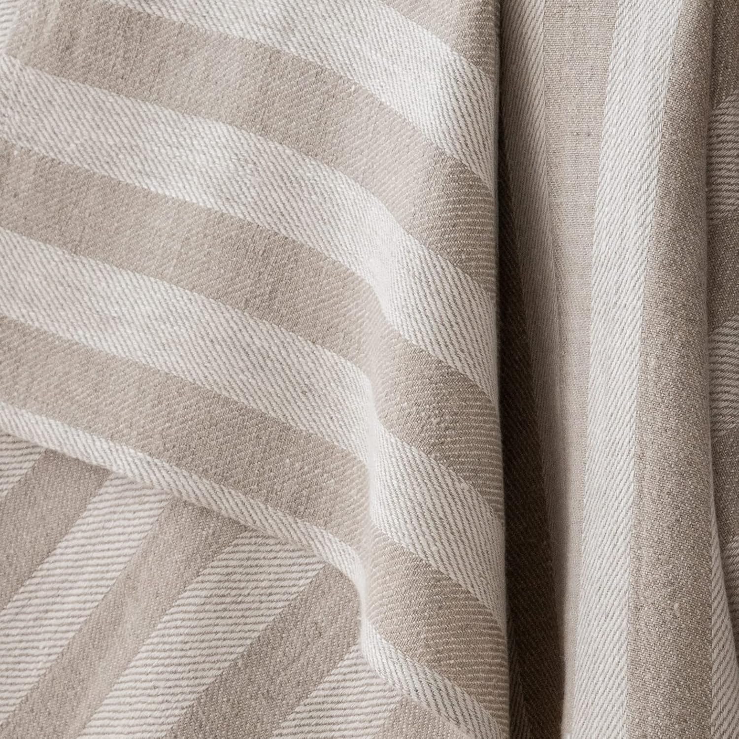 LinenMe Natural Striped Linen Towel Set Lucas 1