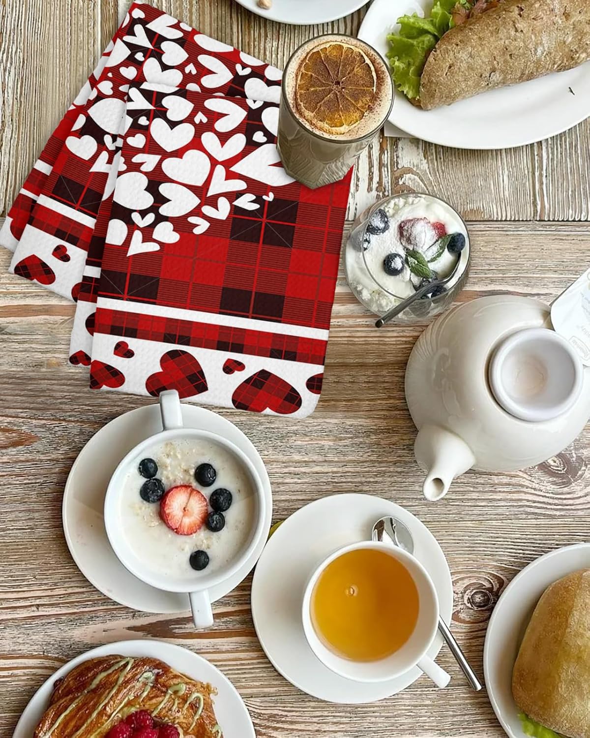 Falaniique Buffalo Red Waffle Towel Set of 3