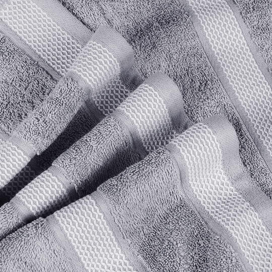 CASA COPENHAGEN Solitaire Grey Violet Bath Towel Set of 2