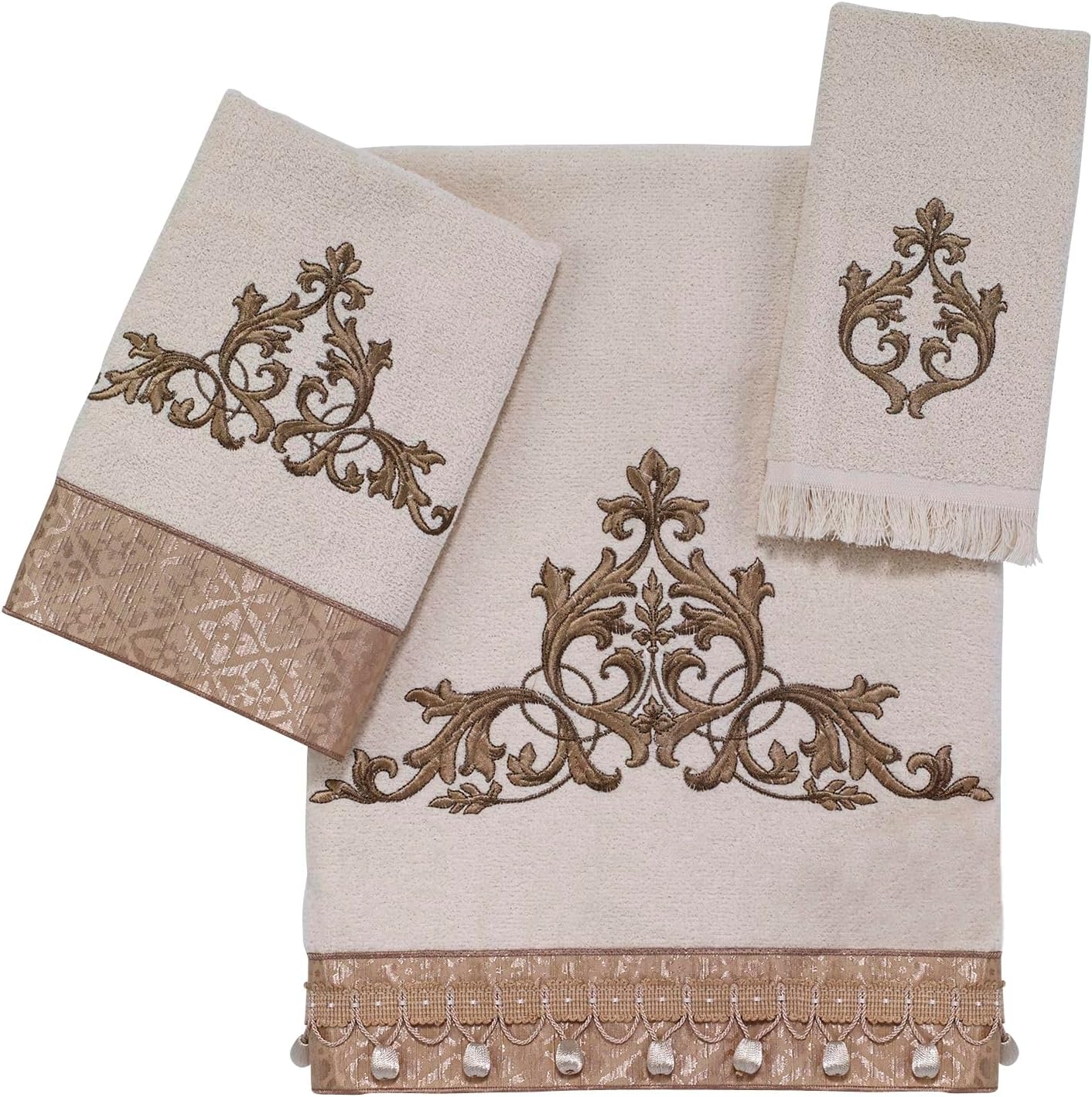Avanti Linens 3pc Towel Set Ivory Cotton