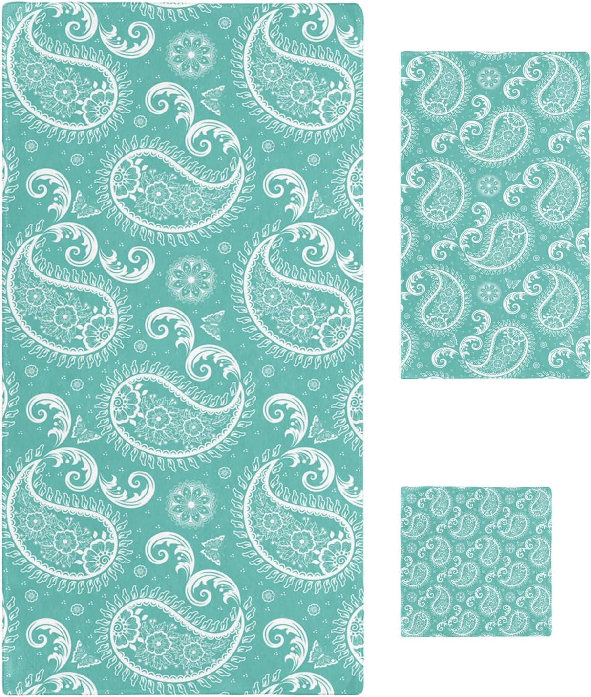 ZOE GARDEN Green Paisley Dolphin Towel Set
