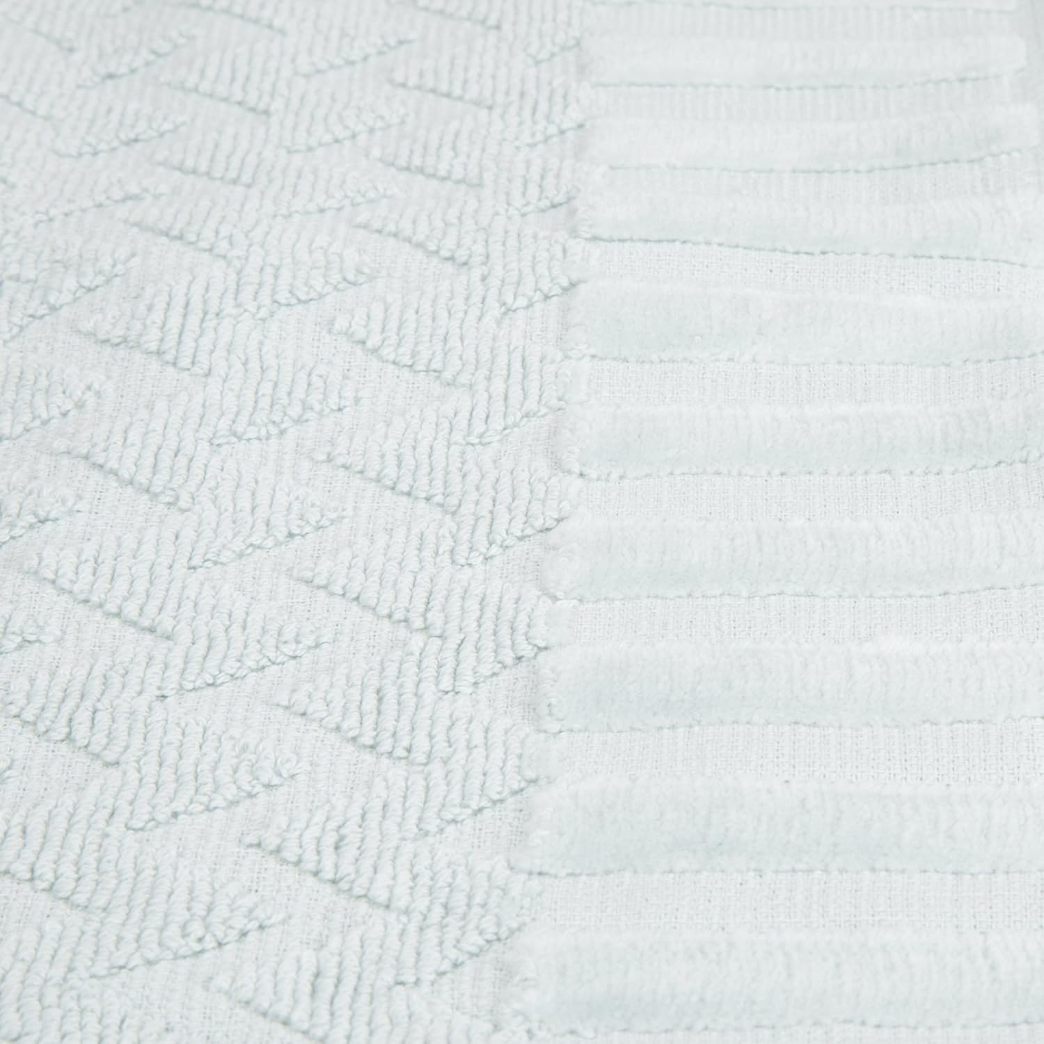 Lavish Home 6-Piece Cotton Bath Towel Set - Seafoam Chevron Pattern