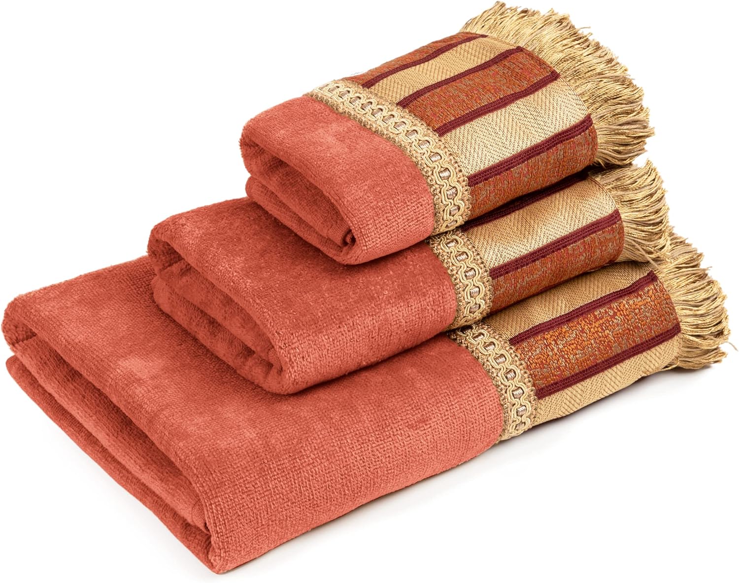 Sherry Kline Coral 3-Piece Decorative Towel Set