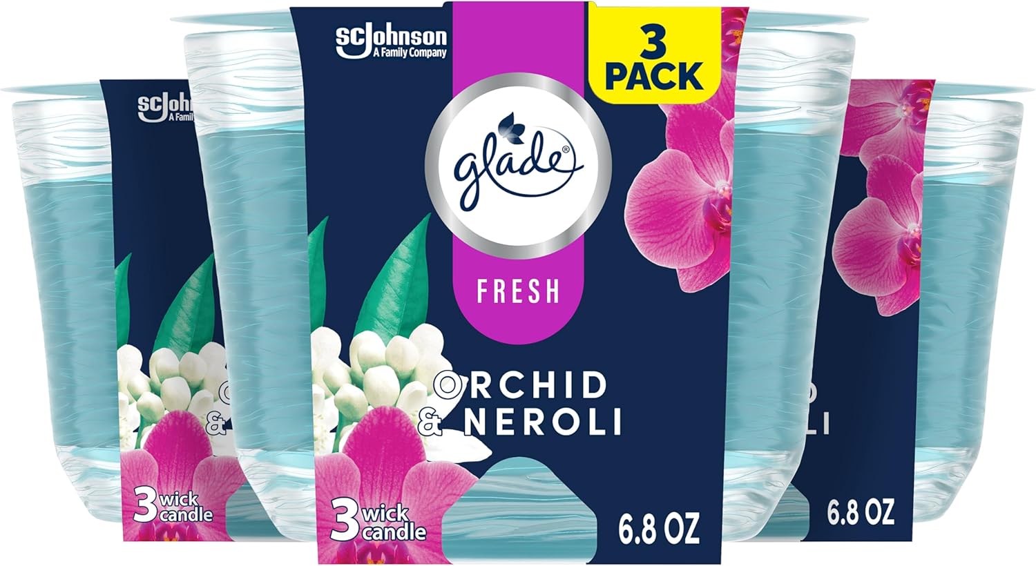 Glade Orchid Neroli Scented Candle 3 Wick 68 Oz 3 Count