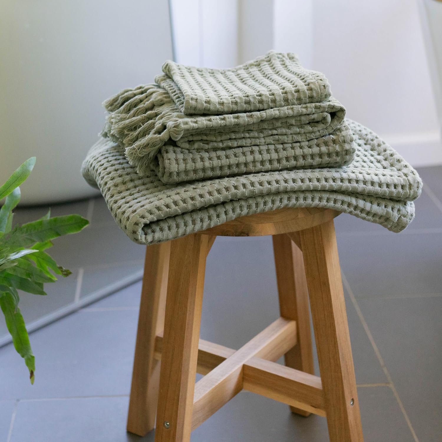 GILDEN TREE Waffle Towel Set 2 Bath Towels 2 Hand Towels 2 Washcloths