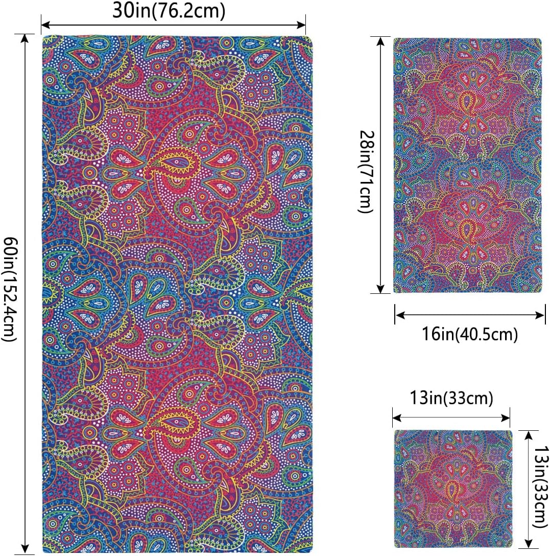Shine-Home India Paisley Towel Set for Hotel Quality