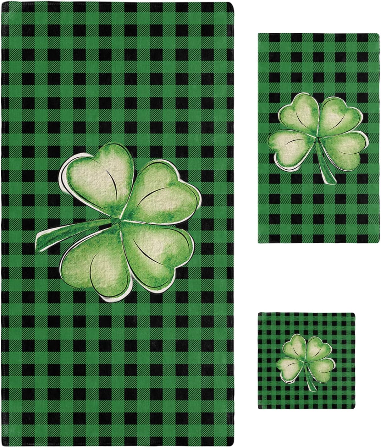 ZOE GARDEN Green Shamrock Microfiber Towel Set