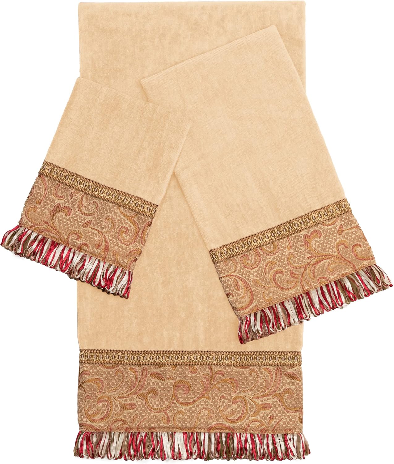 Sherry Kline Light Gold Swirl Paisley 3-Piece Towel Set