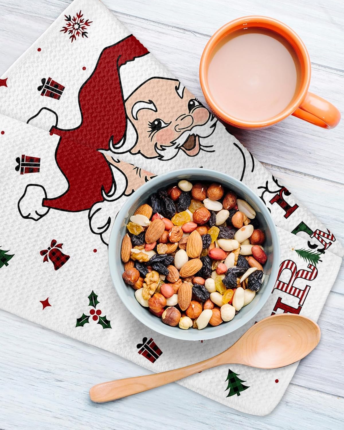 Falaniique Merry Christmas Waffle Towel Set of 2 1