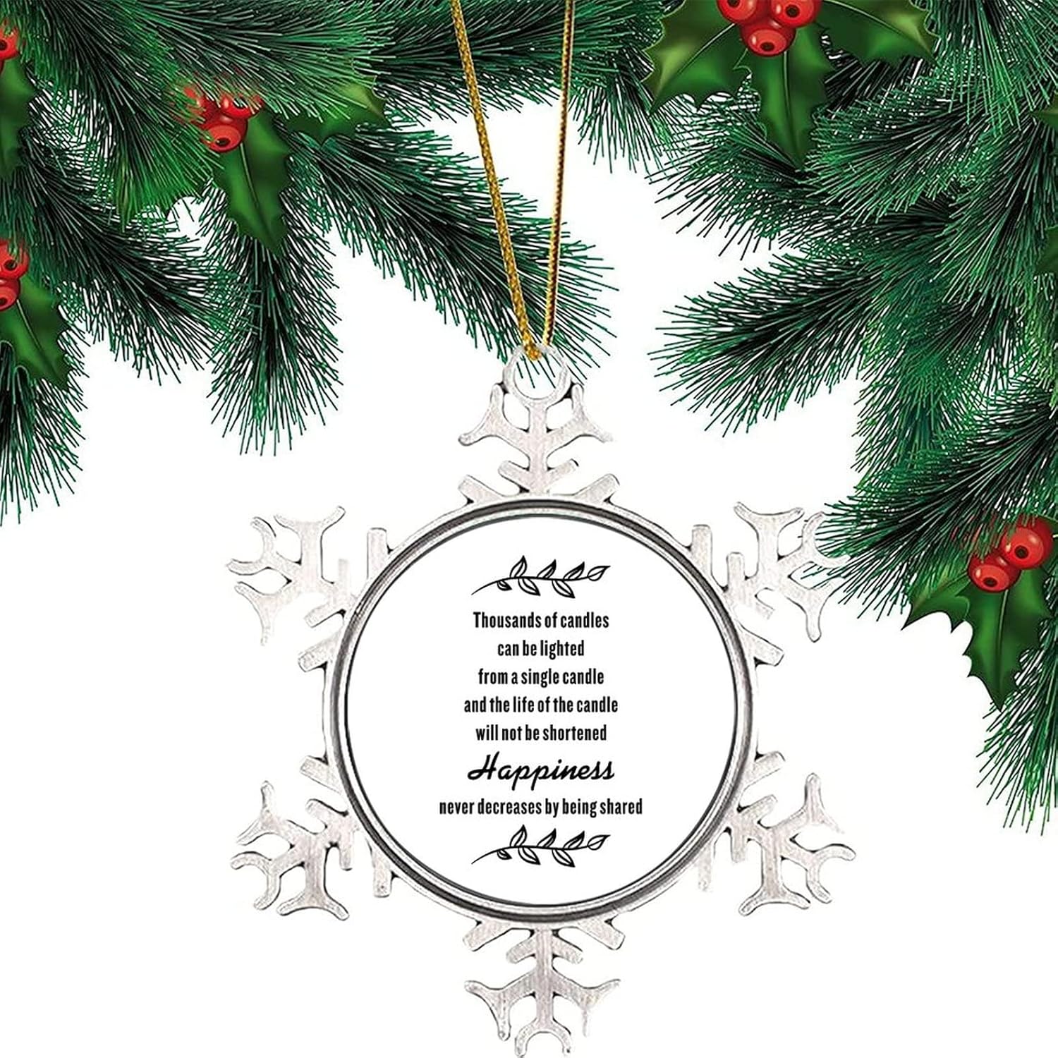Christmas Ornament Snowflake Metal Keepsake 3in