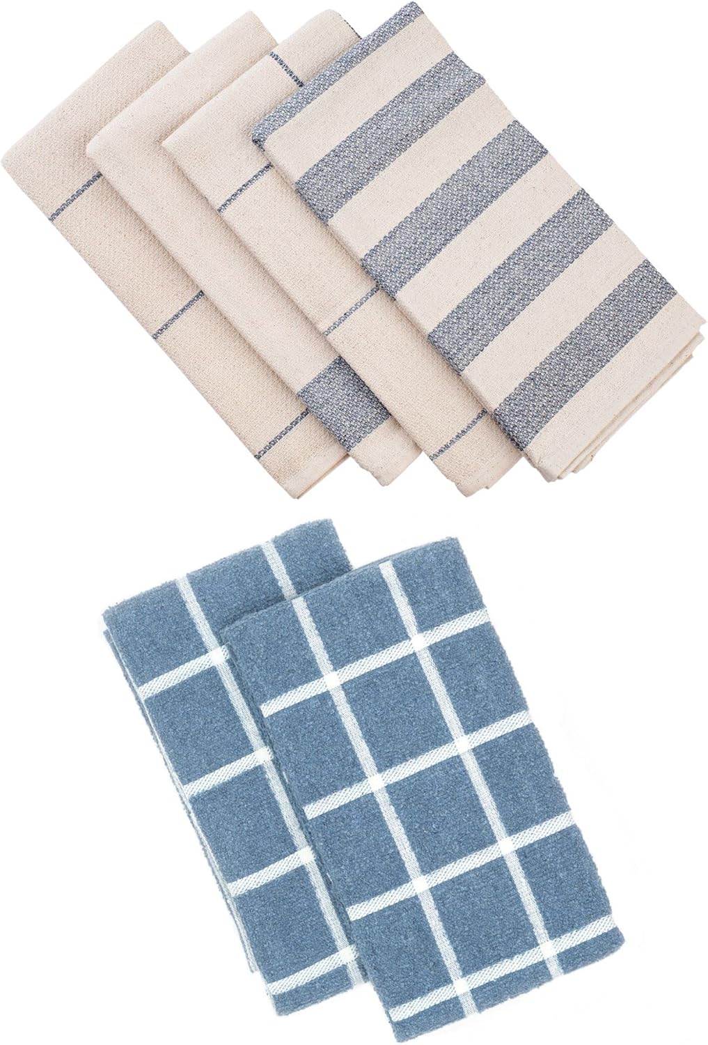 MEEMA Kitchen Towel Set - 6 Pack Super Absorbent Dish Towels