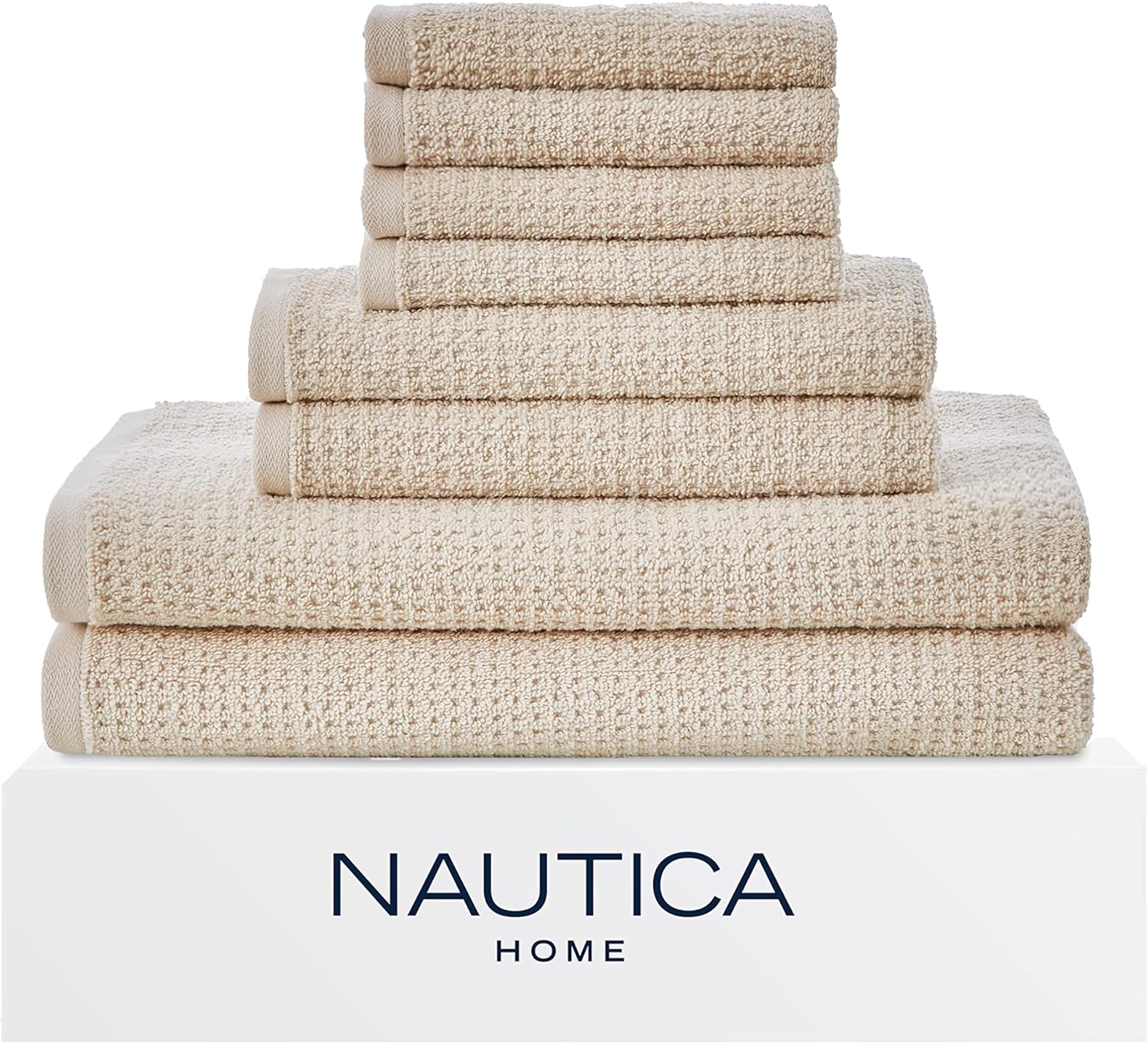 Nautica Bath Towels Set 8 Piece Oasis Beige 1