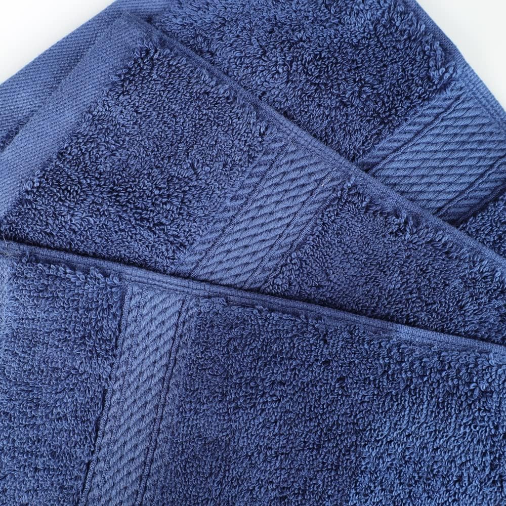 Superior Egyptian Cotton Pile 3 Piece Towel Set Navy Blue