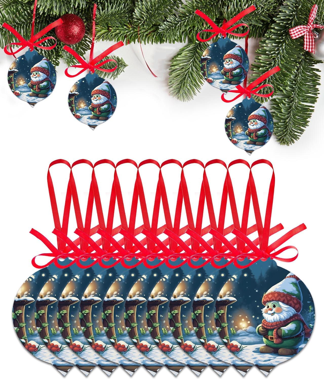 ZFUNCING 2024 Christmas Ornament Acrylic Santa Gnome Hanging Decoration