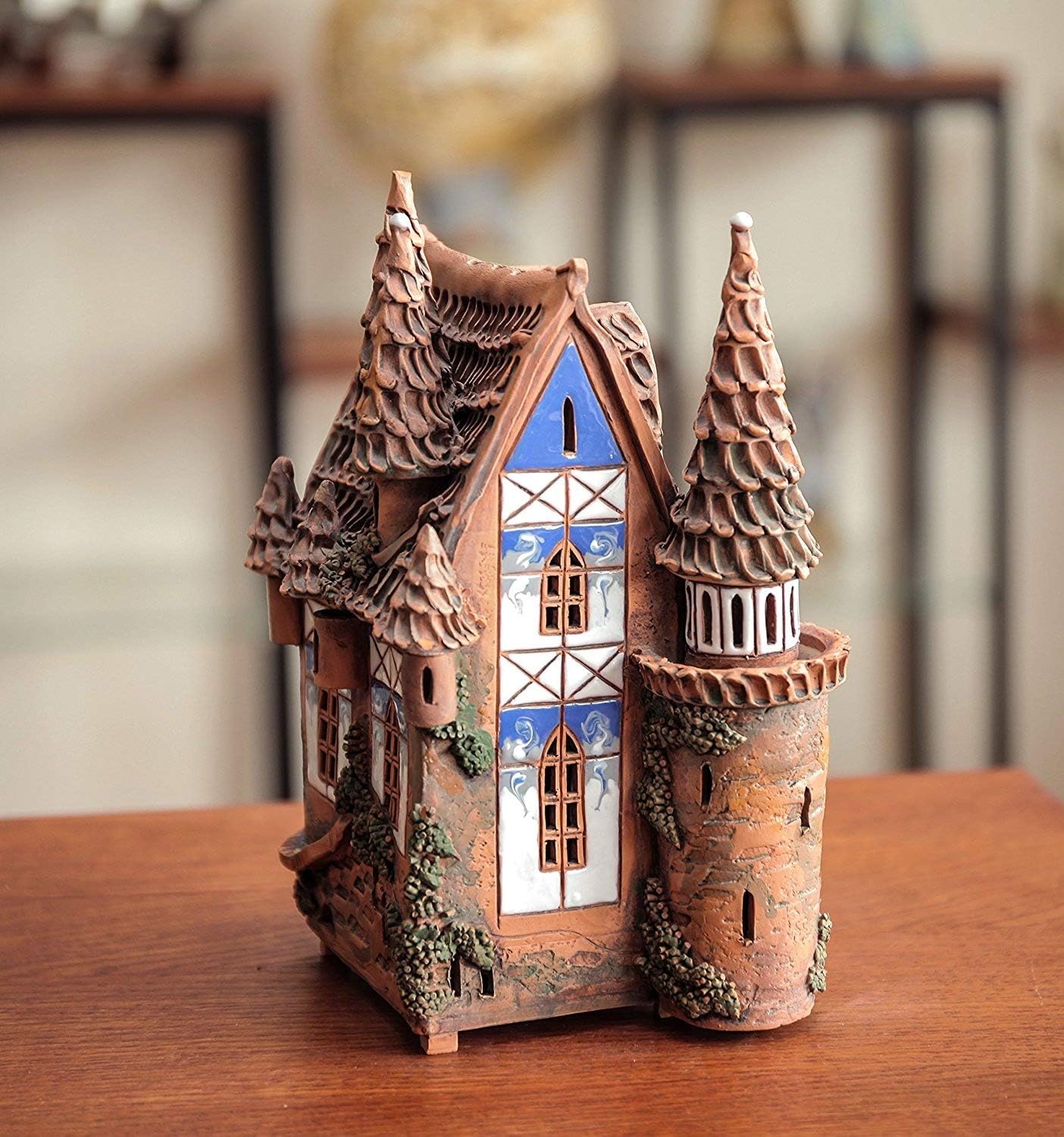 Midene Ceramic Tealight Candle Holder - Miniature Fairy Castle