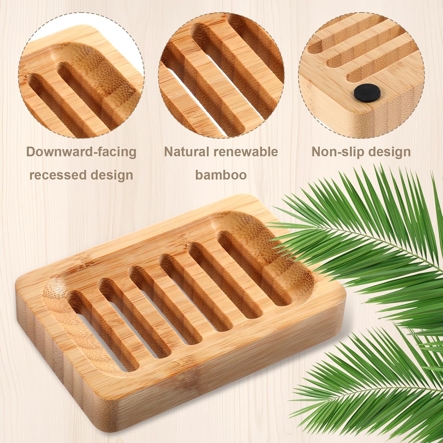 Bamboo Soap Holder 2 Pack - Waterproof and Sturdy