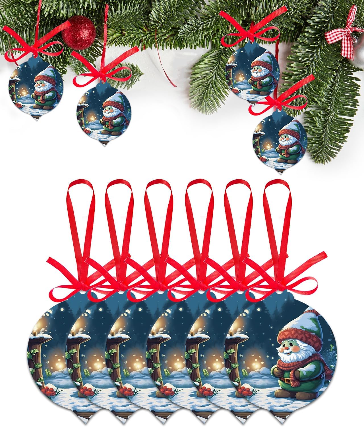ZFUNCING 6PCS Acrylic Holiday Ornament Set