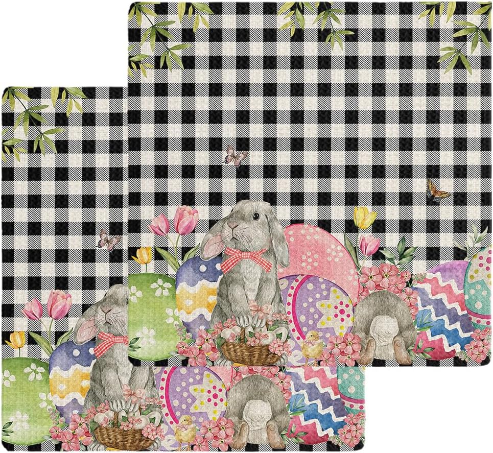 Falaniique Easter Egg Waffle Towel Set of 2
