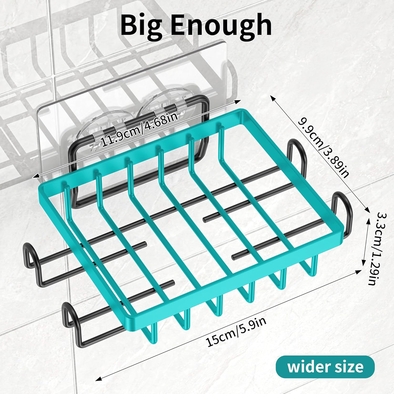 Dobango Bathroom Soap Dish Holder with Hooks Black 1