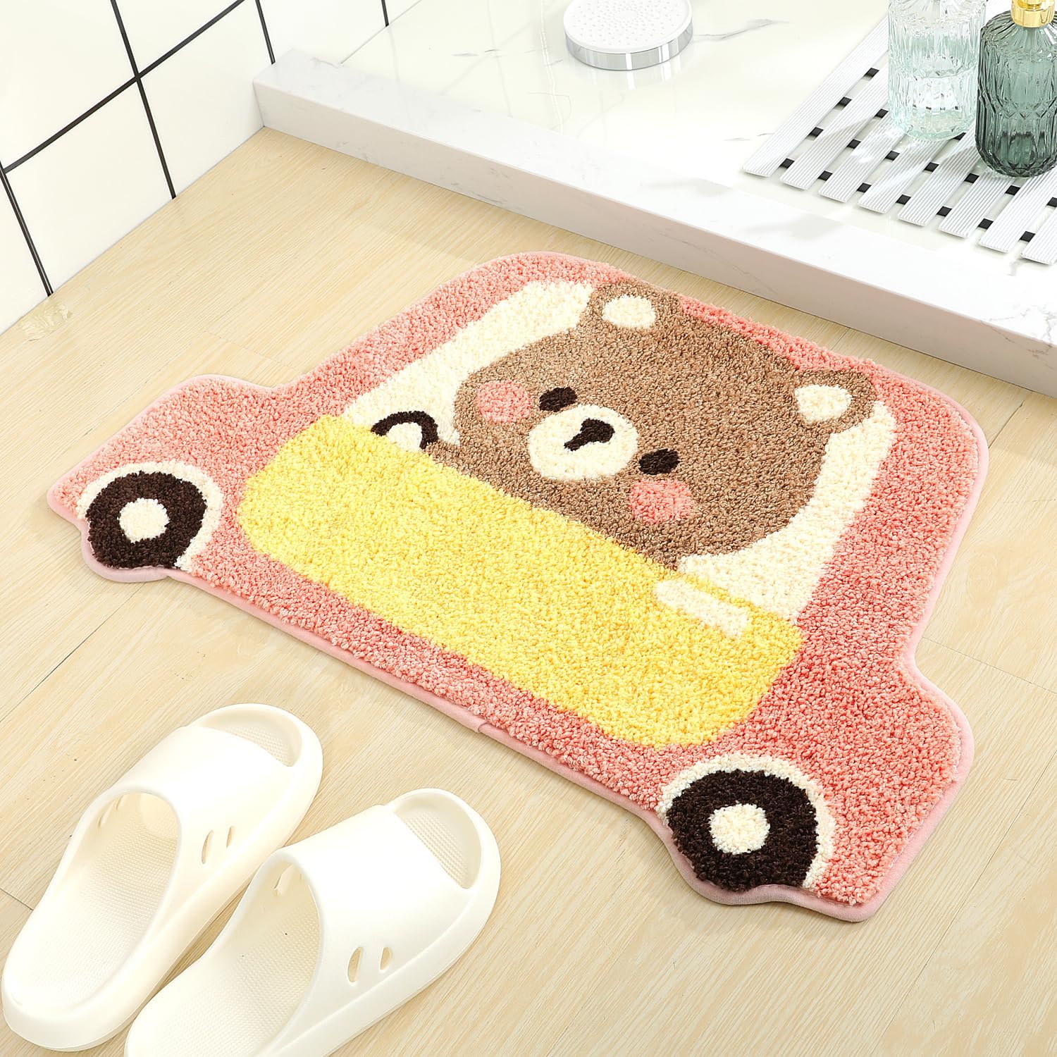 Molesun Bear Bath Rug Plush Microfiber Non-Slip 18 x 27
