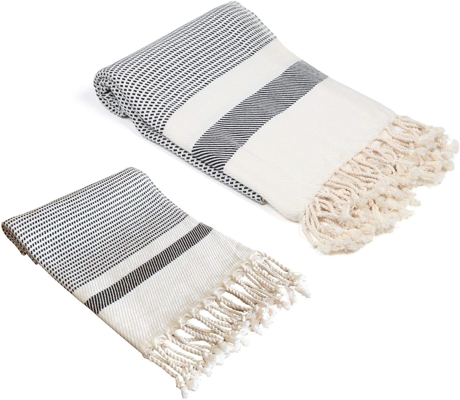 OliveLinen Pixel Turkish Towel Set
