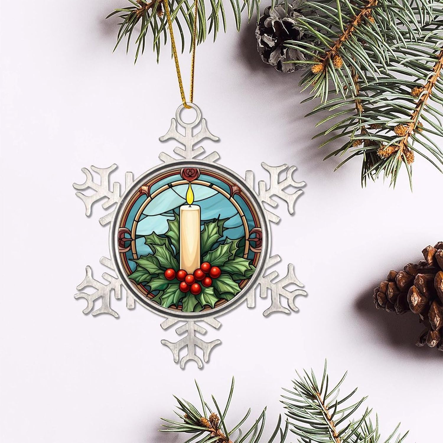 Zyadsinoudor 3 Inch Metal Snowflake Hanging Ornament 1