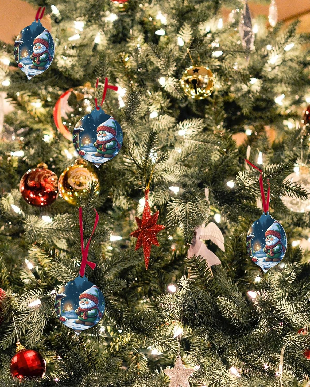 ZFUNCING 6PCS Acrylic Holiday Ornament Set