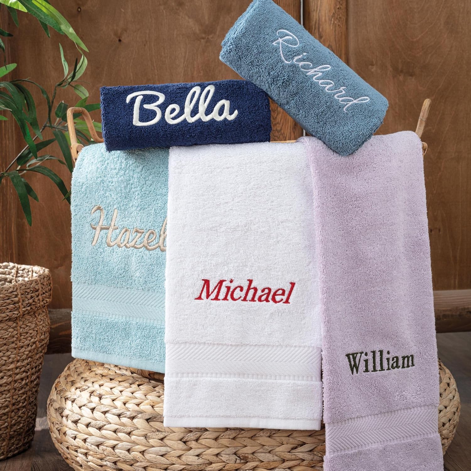 Personalized Turkish Cotton Towel Set with Monogram