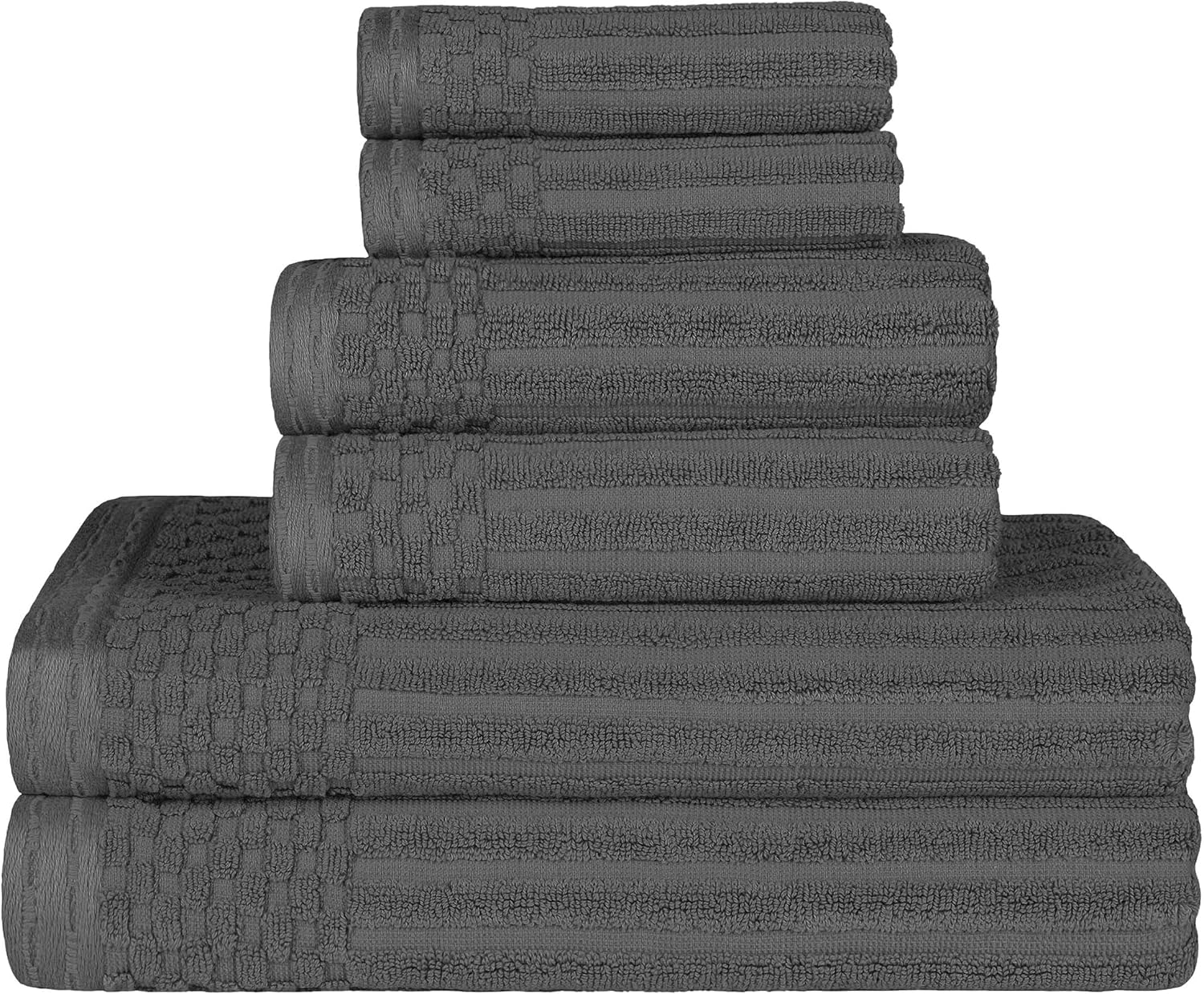 Superior Cotton 6-Piece Towel Set Charcoal
