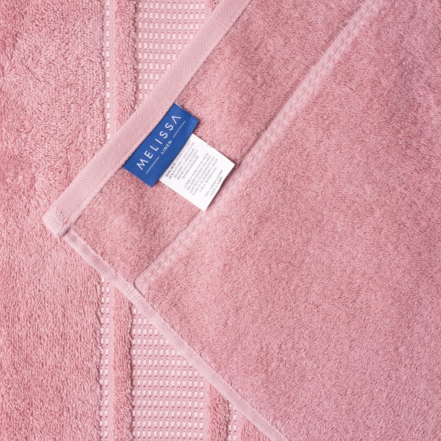 Melissa Linen 2 Piece Pink Turkish Cotton Bath Towel Set