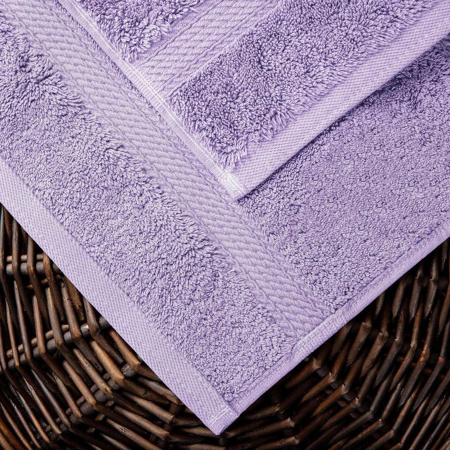 Superior Egyptian cotton pile 10 piece towel set purple 1