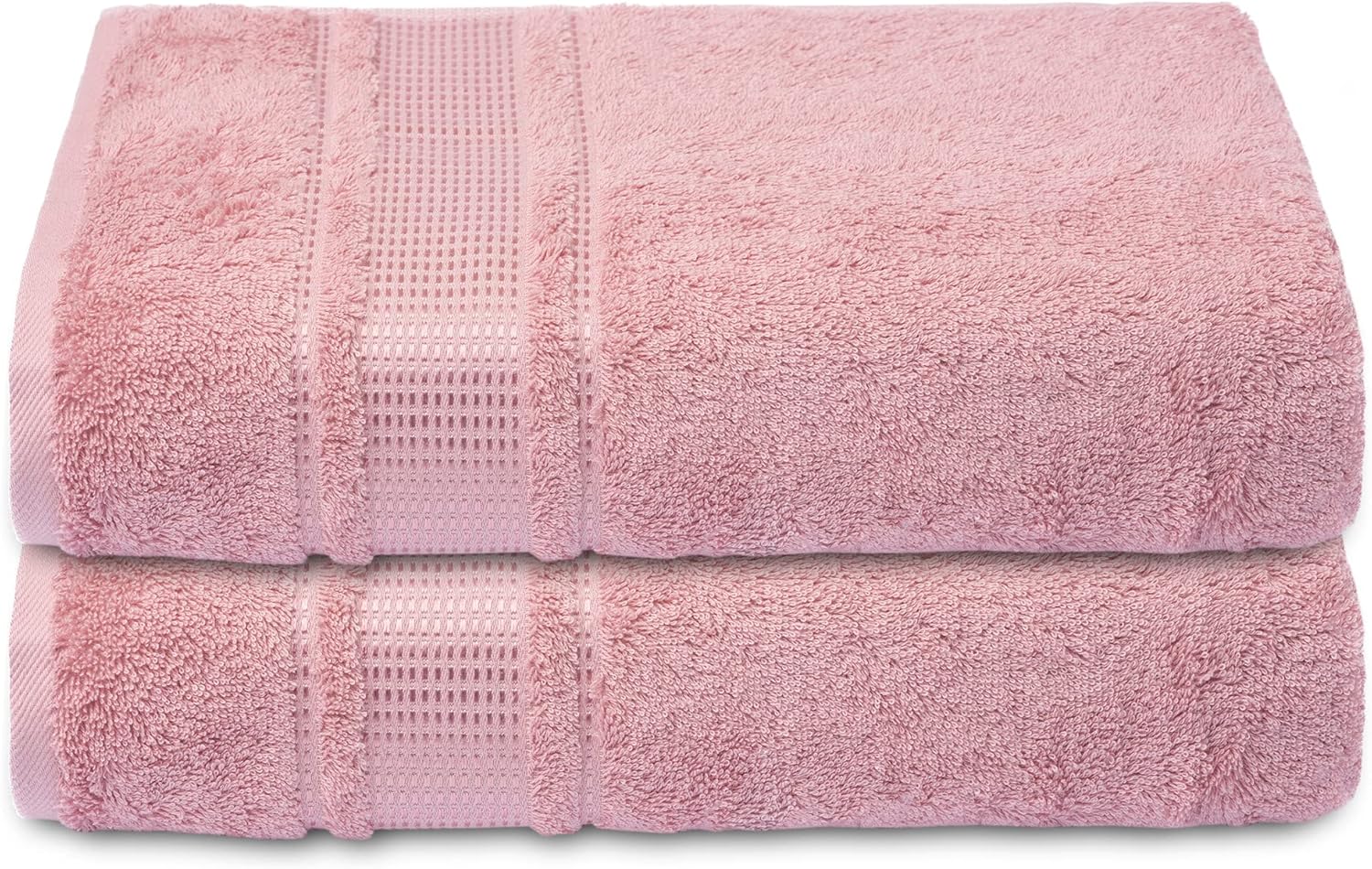 Melissa Linen 2 Piece Pink Turkish Cotton Bath Towel Set
