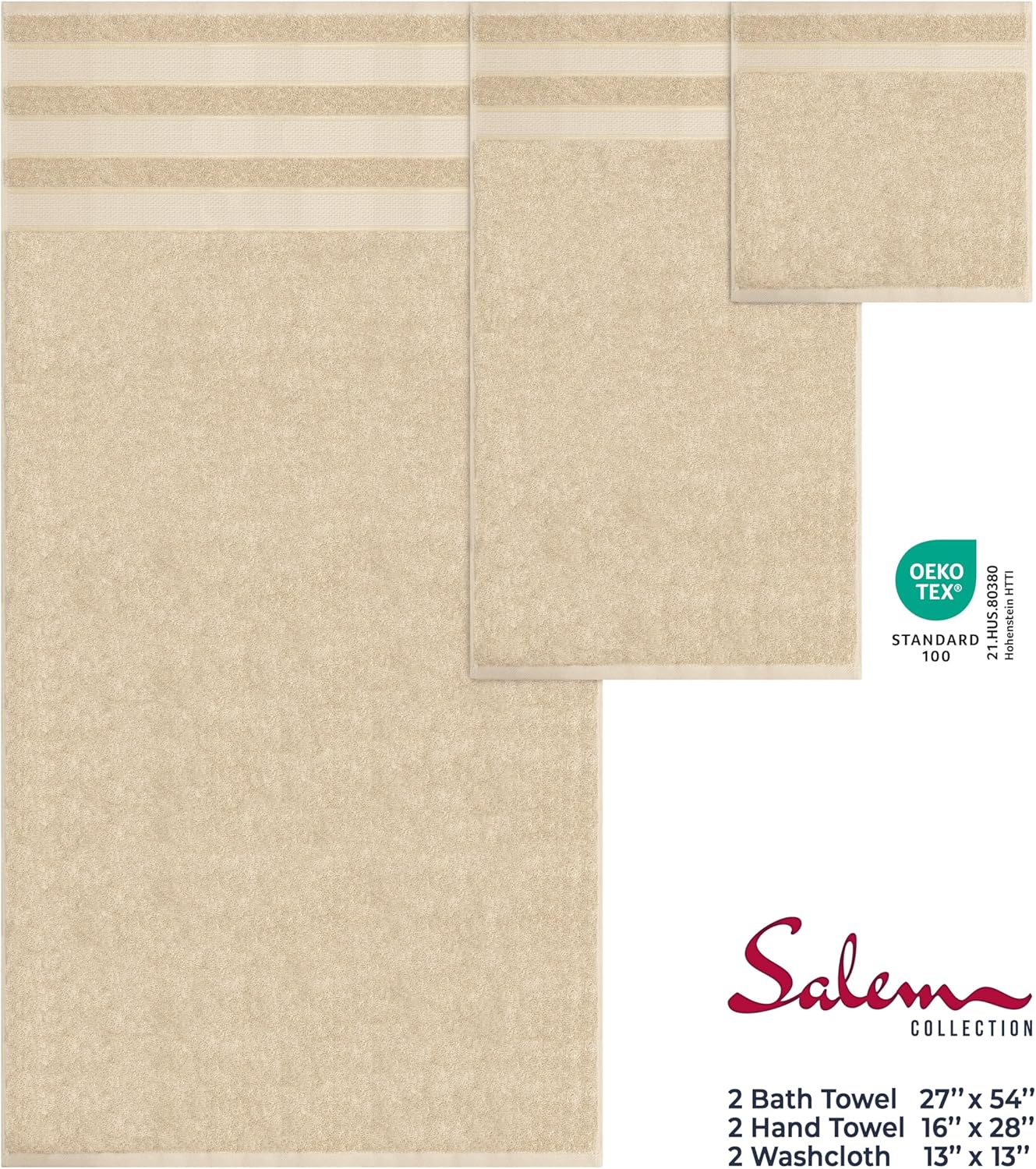American Soft Linen Salem 6 Piece Bath Towel Set 1