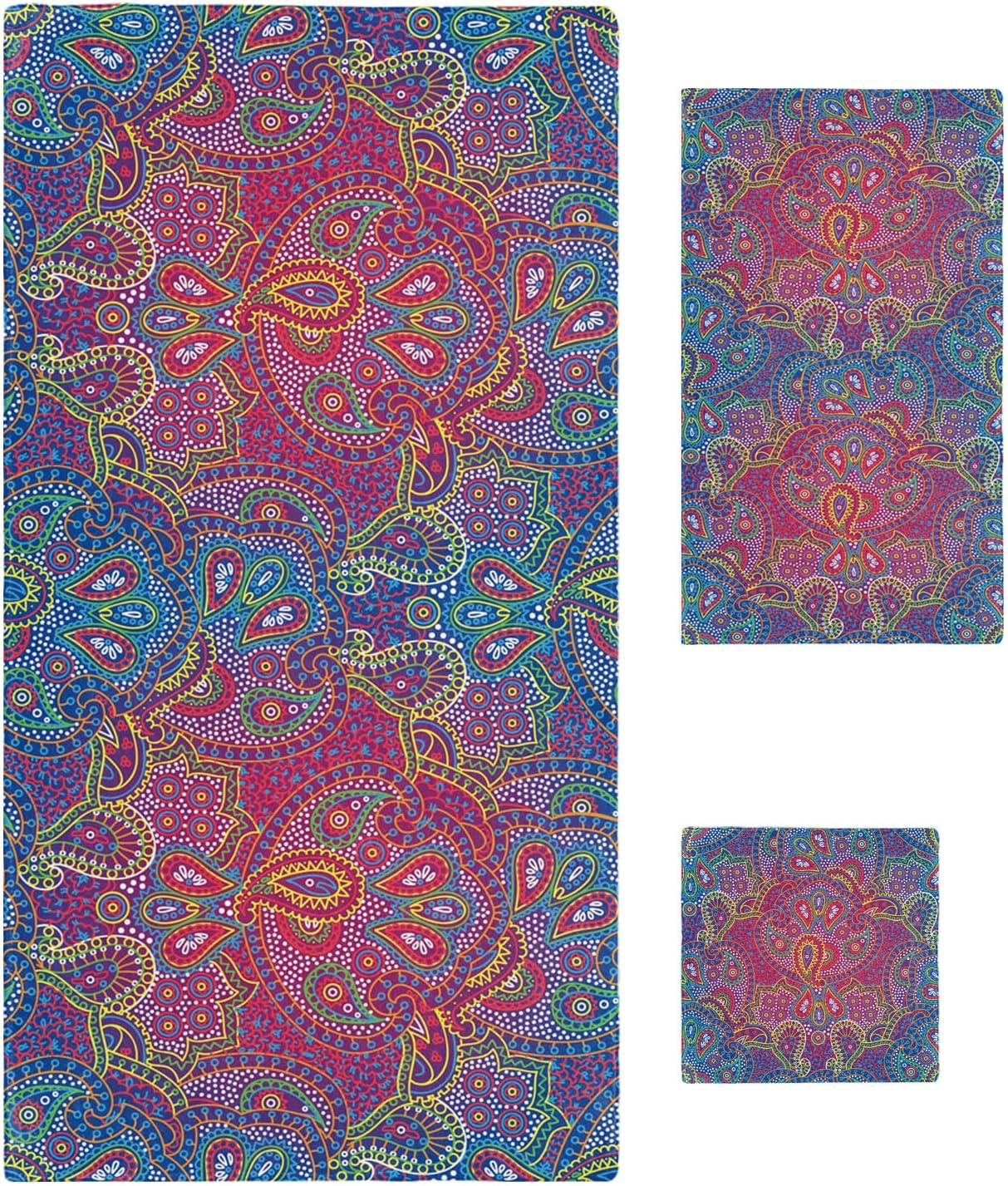 Shine-Home India Paisley Towel Set for Hotel Quality