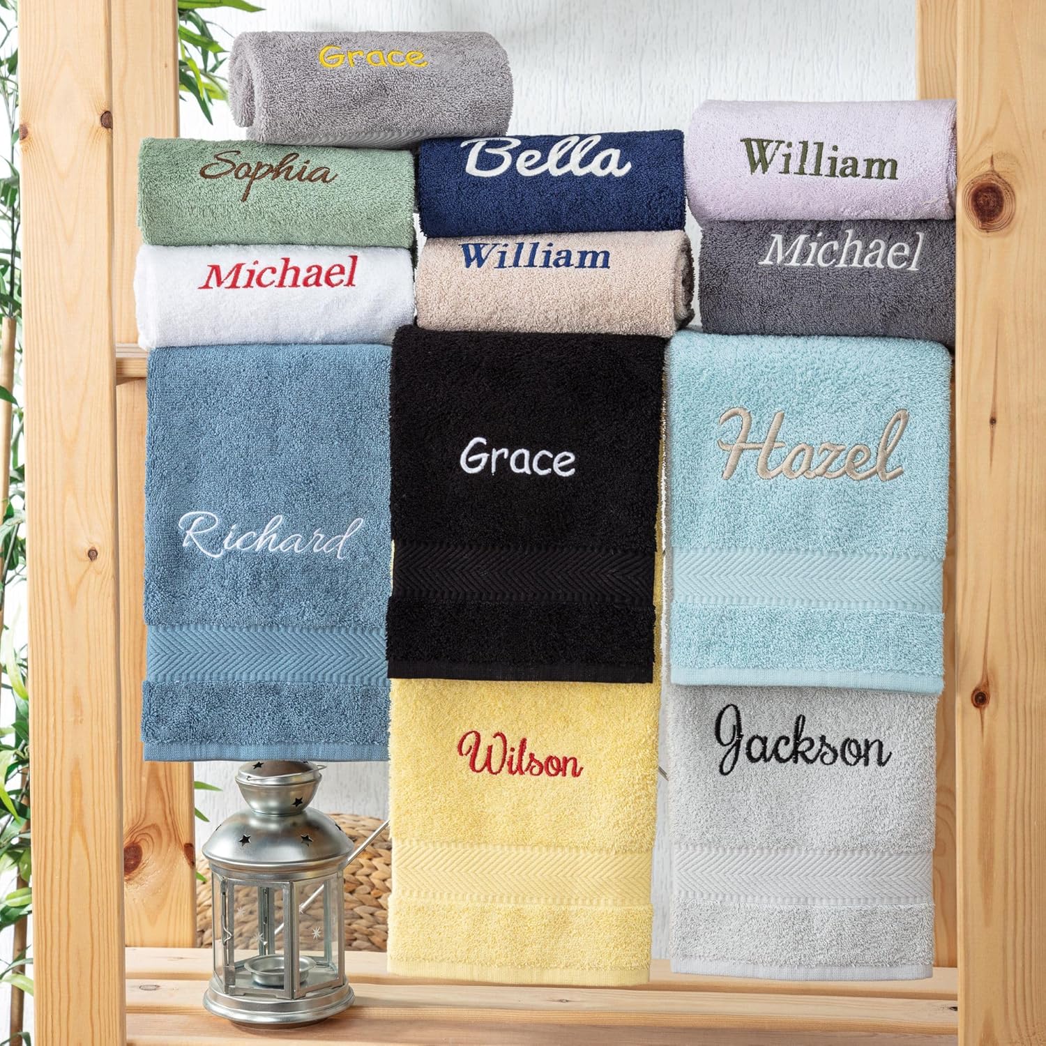 Personalized Turkish Cotton Towel Set with Monogram