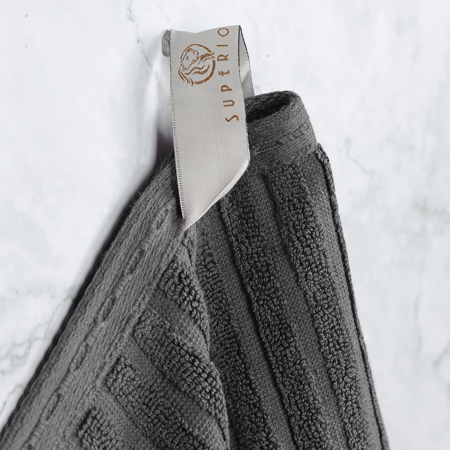 Superior Cotton 6-Piece Towel Set Charcoal