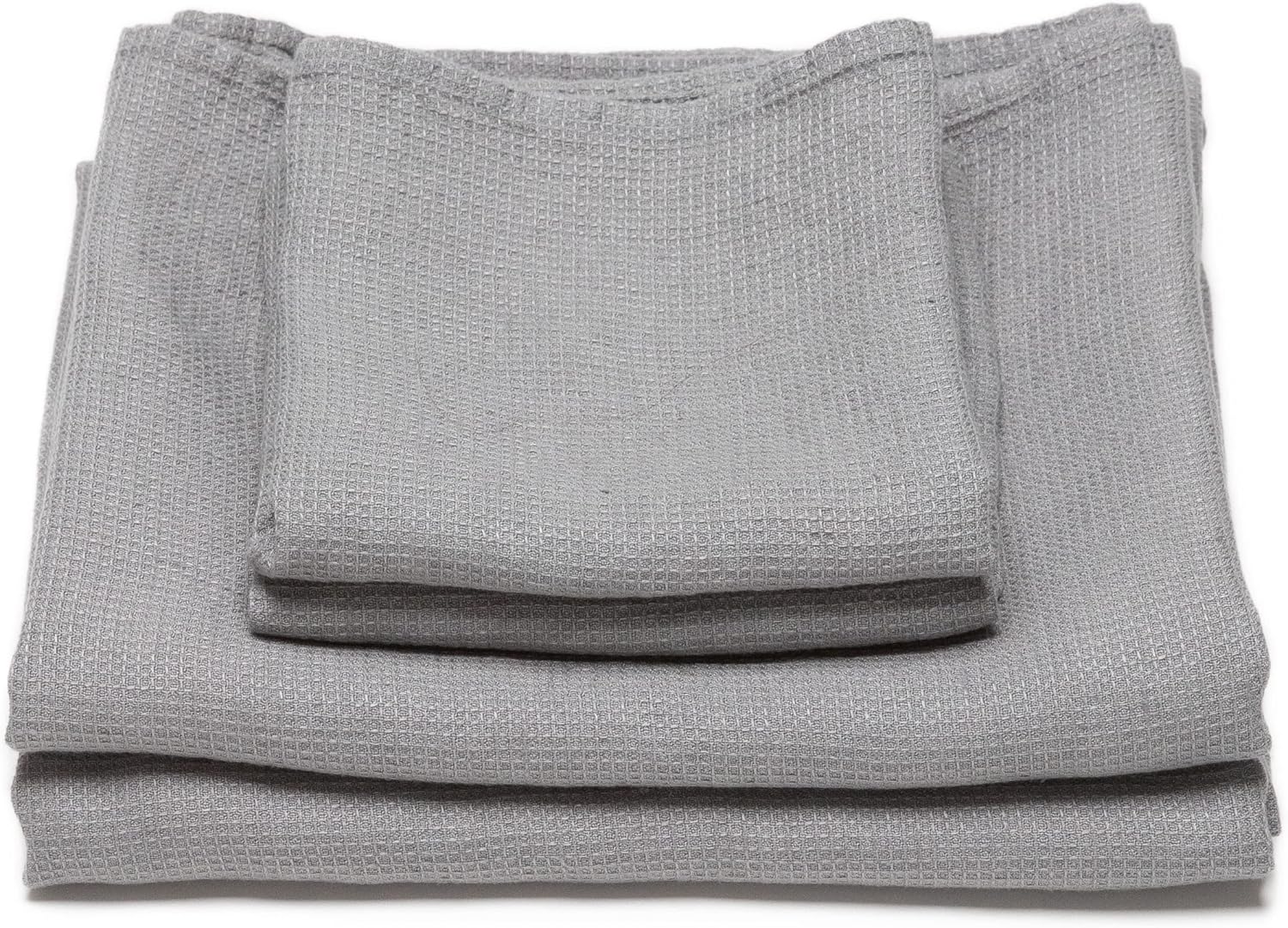 LinenMe 07800 Graphite Waffle Washed Linen Towel Set