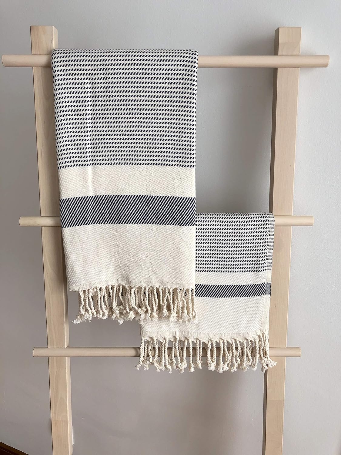 OliveLinen Pixel Turkish Towel Set