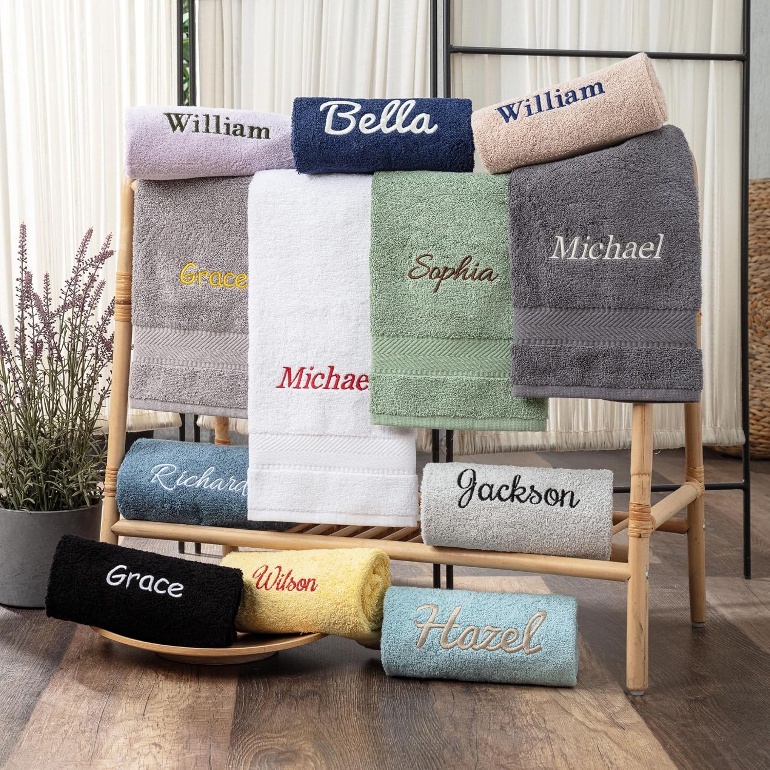 Personalized Turkish Cotton Towel Set with Monogram
